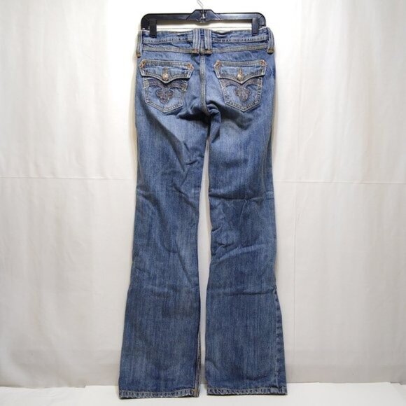 VF Jeanswear Women's 3x34 Low Rise Flared Legs With Silver & Gold Mini-Studs EUC - Picture 2 of 12